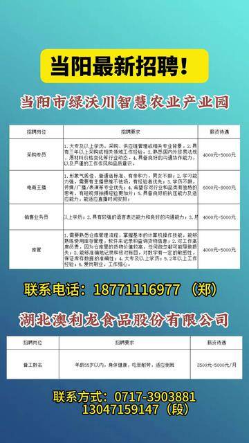 湖北當陽最新招聘信息匯總